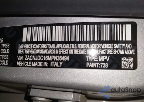 2021 Jeep Renegade Trailhawk 4X4 из США, поврежденный, VIN ZACNJDC16MPN36494